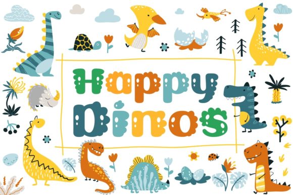 Happy Dinos Display Font for Playful Web Design