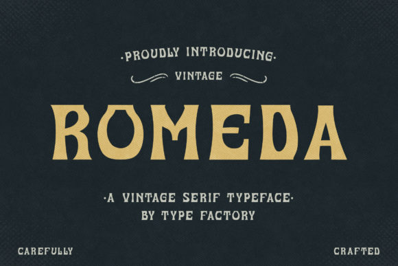 Romeda Vintage Display Font for Handmade Labels and Elegant Crafts